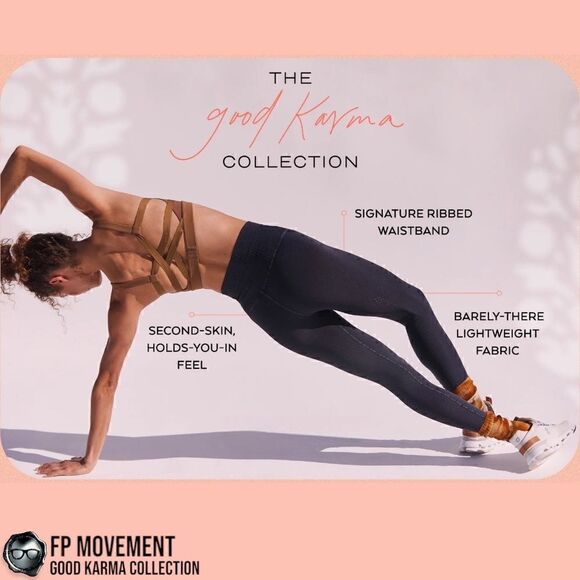 FP MOVEMENT GOOD KARMA SET: TIE DYED SQUARE NECK BRA + HIGH-RISE LEGGINGS M/L - Picture 2 of 13